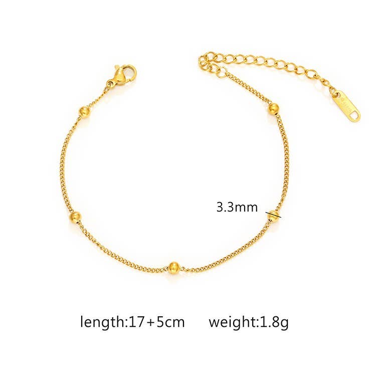 Rope & Ball Chain WATERPROOF TARNISH FREE BRACELET