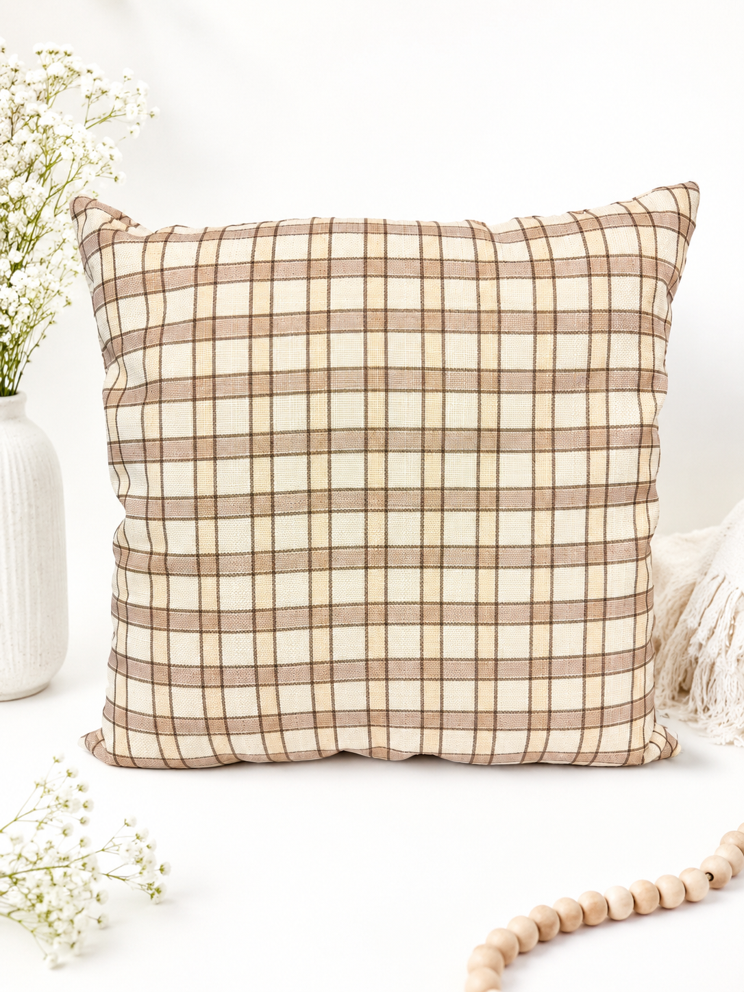 Cottage Plaid Accent Pillow