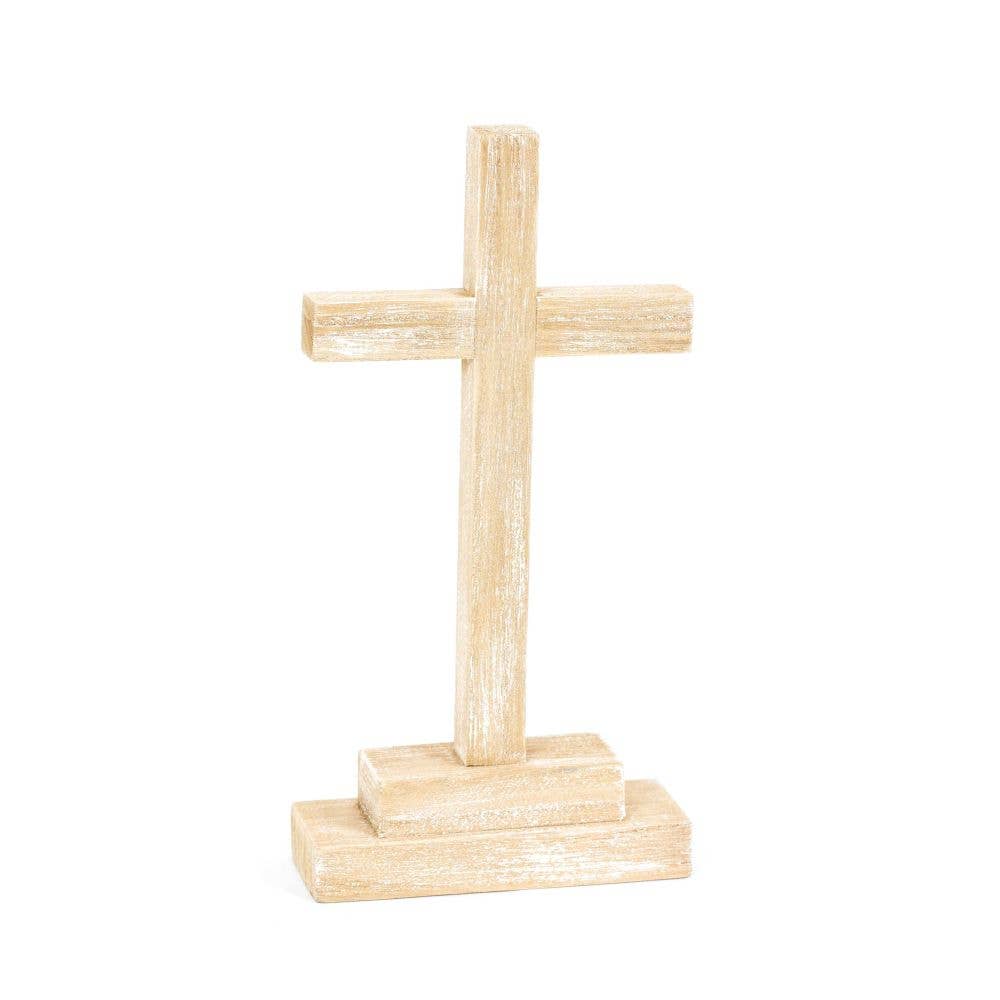 30304 - 5x10x2 wood shape on stand (CROSS) Easter decor