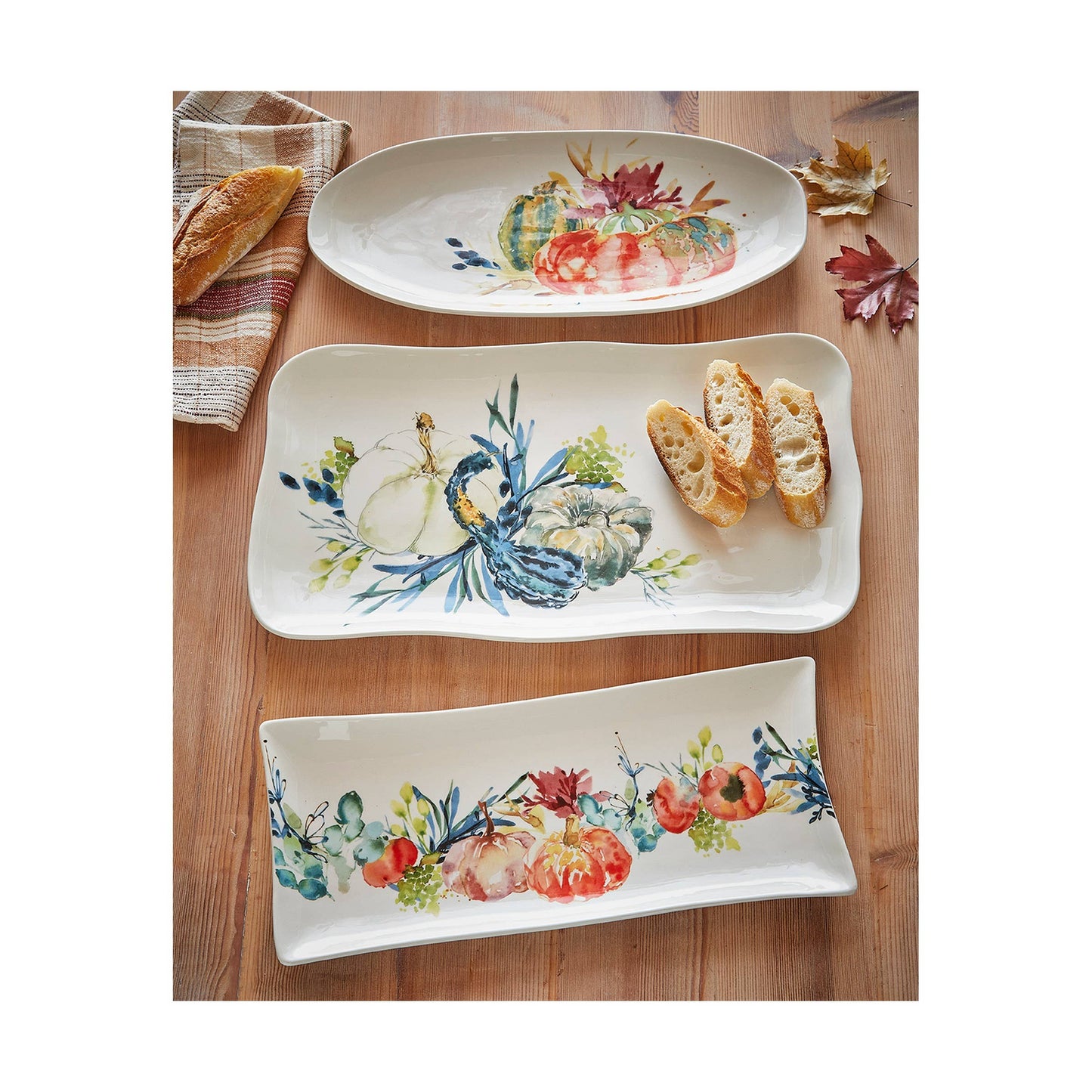 Autumn Botanical Rectangle Platter Multi Earthenware Fall