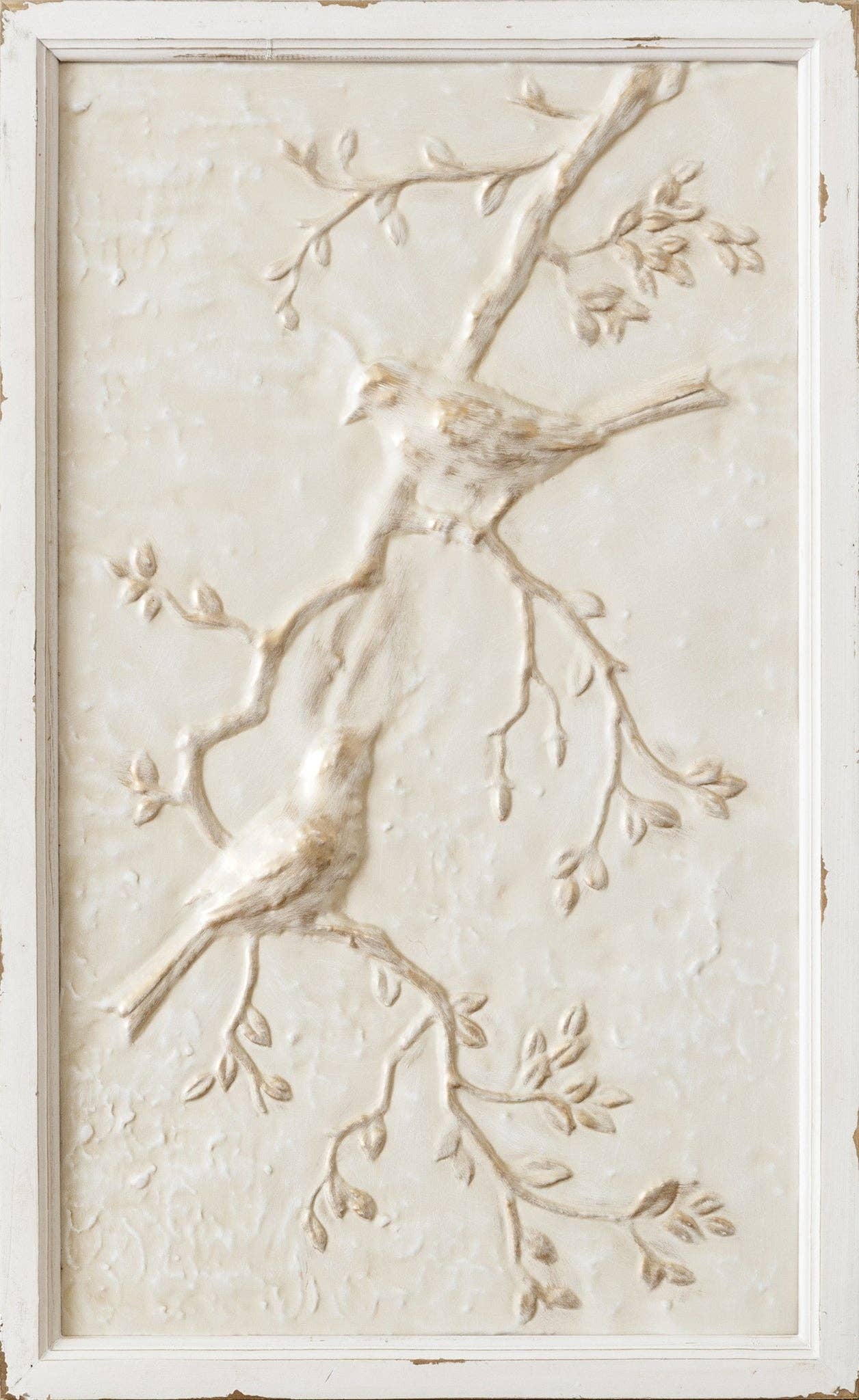 Wall Art - Embossed Birds With Gold Distress