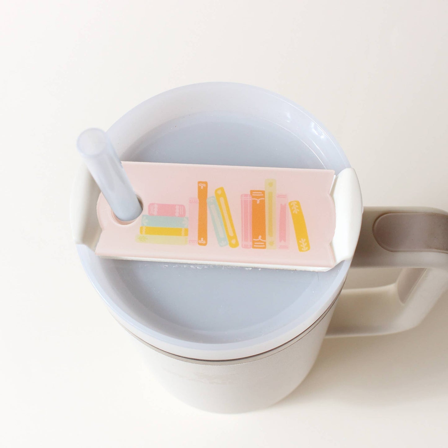 Tumbler Lid Tag-Books Stack