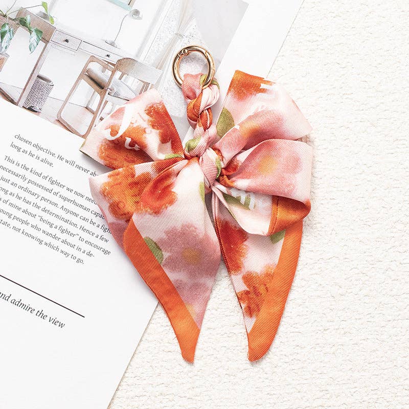 Vintage Print Satin Bow Bag Charms DP25D677
