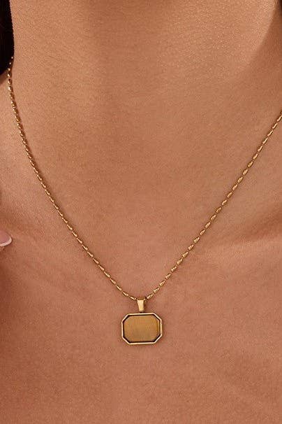18K STAINLESS STEEL TARNISH FREE GEMSTONE NECKLACE| 40NK9733