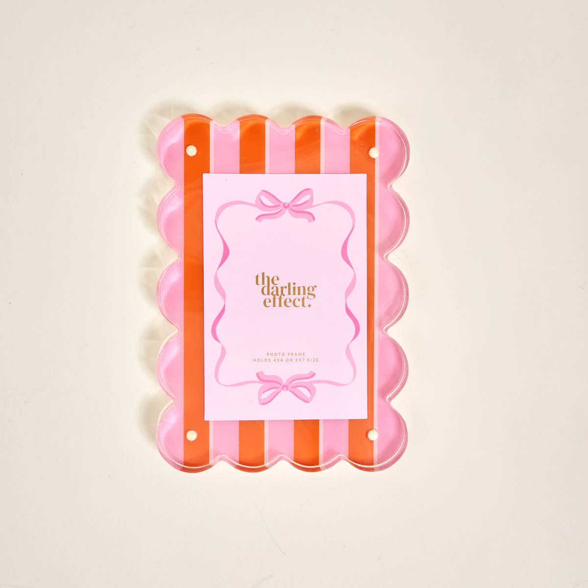 Rectangle Scalloped Picture Frame–Sicily Stripes Pink