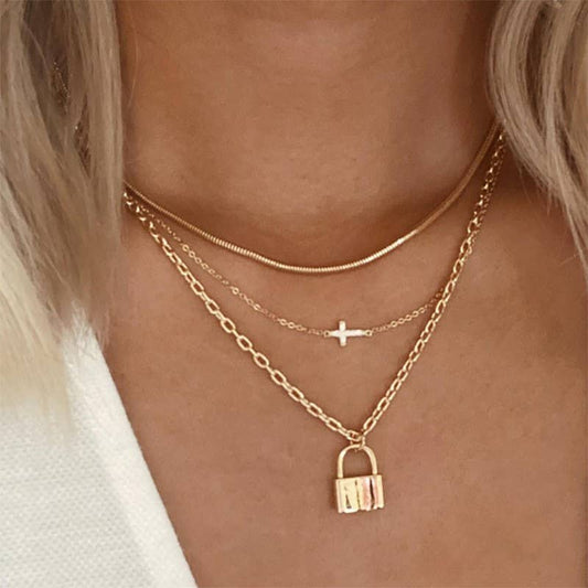 Golden Hour Lock Necklace | 40NK371