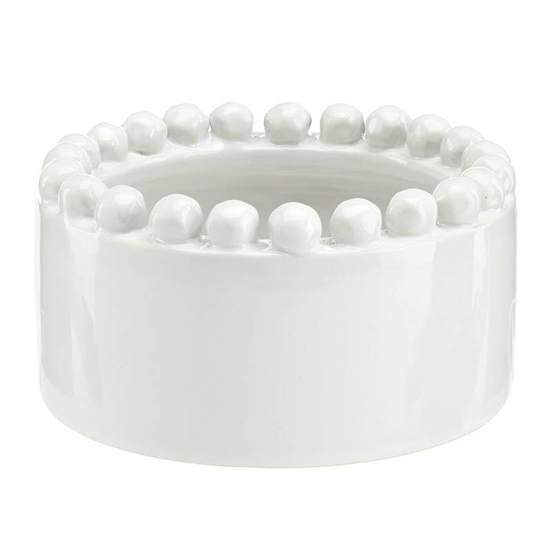 Ceramic Beaded Wine Coaster - White