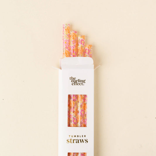 40 oz Tumbler Straw Set-Secret Garden Pink