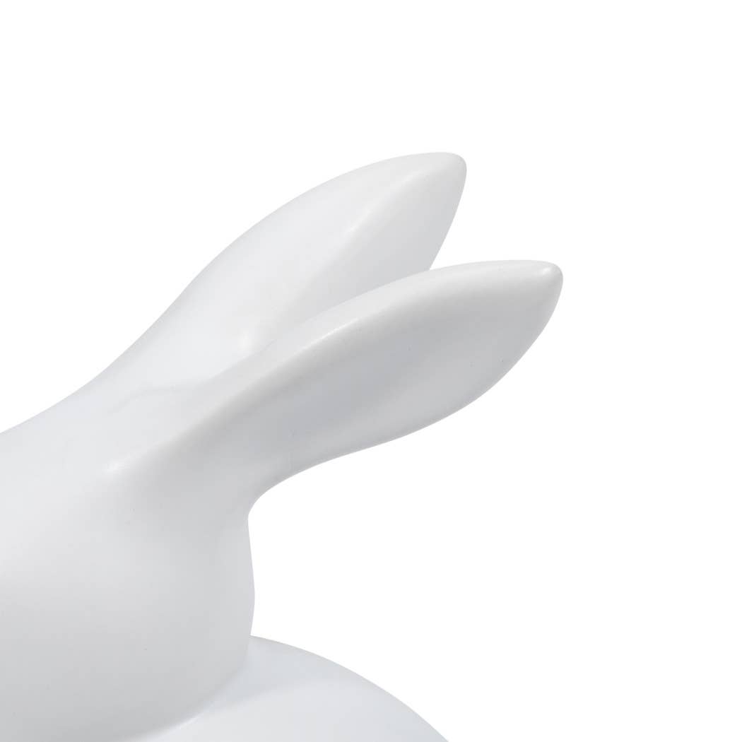 Decorative Figurine - White Ceramic Smooth Bunny, 7 in.