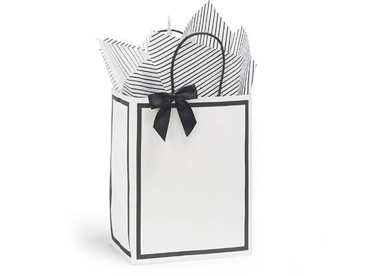 Black and White Luxe Borders Paper Retail Gift Bags