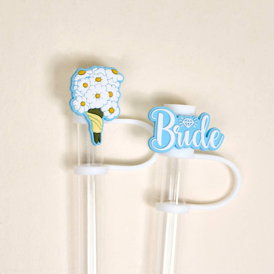 Straw Topper Set–Blooming Bride