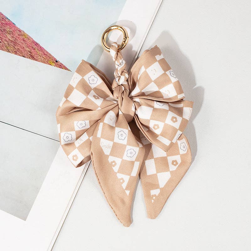Vintage Print Satin Bow Bag Charms DP25D677
