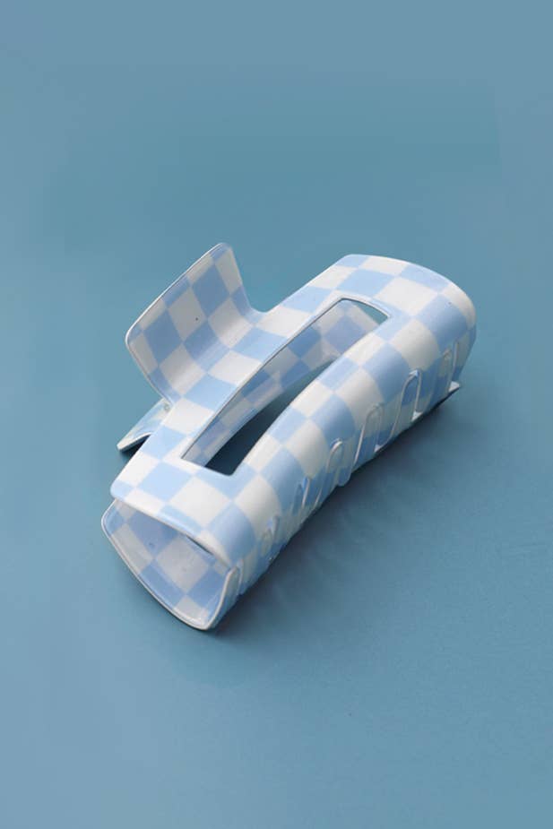 JUMBO CHECKER HAIR CLAW CLIPS 4”