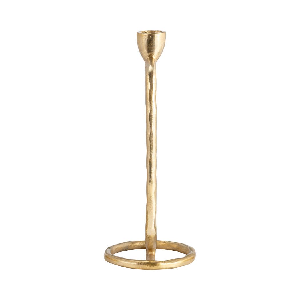 Metal Open Oval Taper Candle Holder - Gold, 10 in.