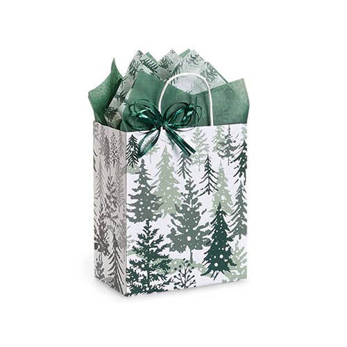 Snowy Pine Tree Paper Christmas Gift Bags