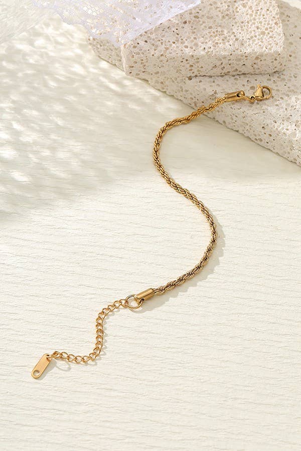 Rope & Ball Chain WATERPROOF TARNISH FREE BRACELET