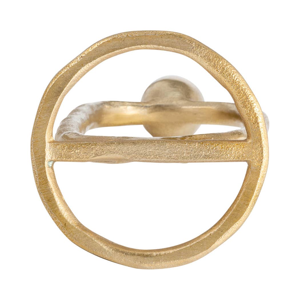 Metal Open Oval Taper Candle Holder - Gold, 10 in.