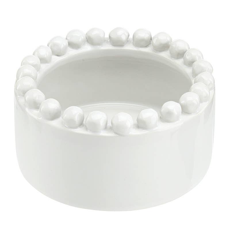 Ceramic Beaded Wine Coaster - White