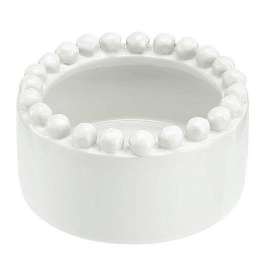 Ceramic Beaded Wine Coaster - White