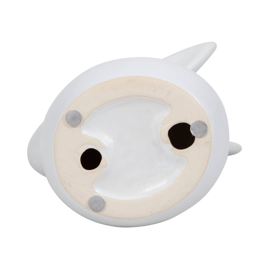 Decorative Figurine - White Ceramic Smooth Bunny, 7 in.