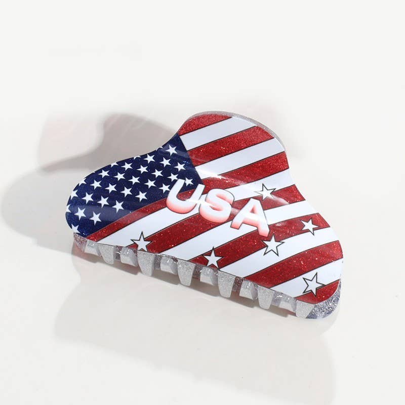 4TH OF JULY STAR USA FLAG CLAW  CLIPS |