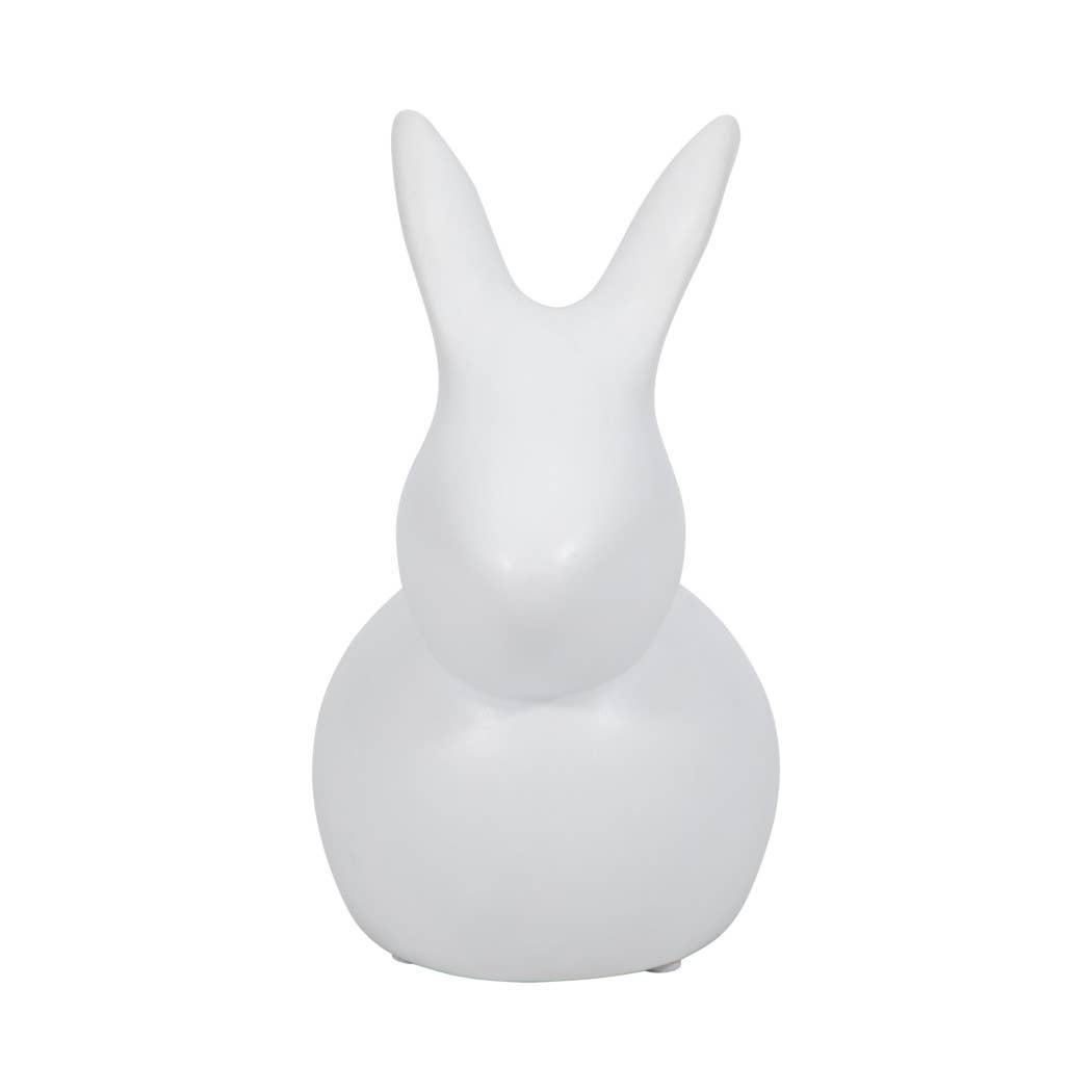 Decorative Figurine - White Ceramic Smooth Bunny, 7 in.