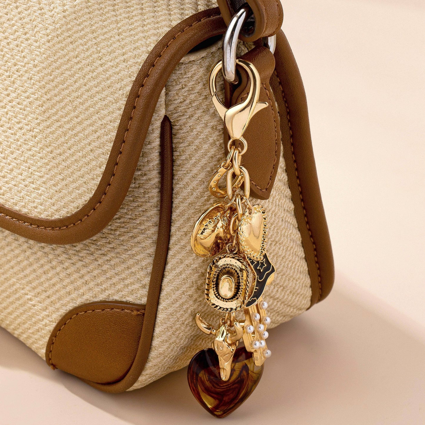WESTERN HEART CROSS HAT BOOT HEART BAG CHARM |