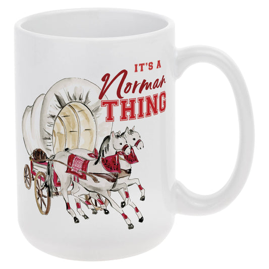 Covered Wagon Collegiate Ceramic Mug 15 oz. Rosanne Beck