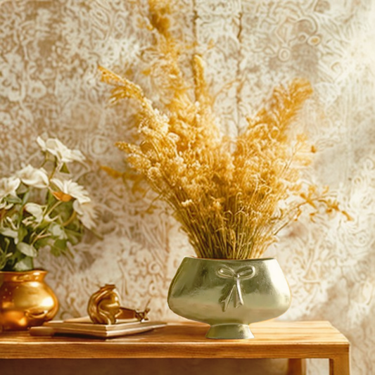 Gold Bow Accent Vase  SKU - 71748 sm