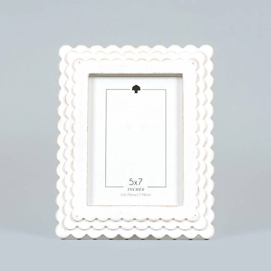17027 - 8x10 wood SCALLOP photo frame for 5x7 pic Home Decor