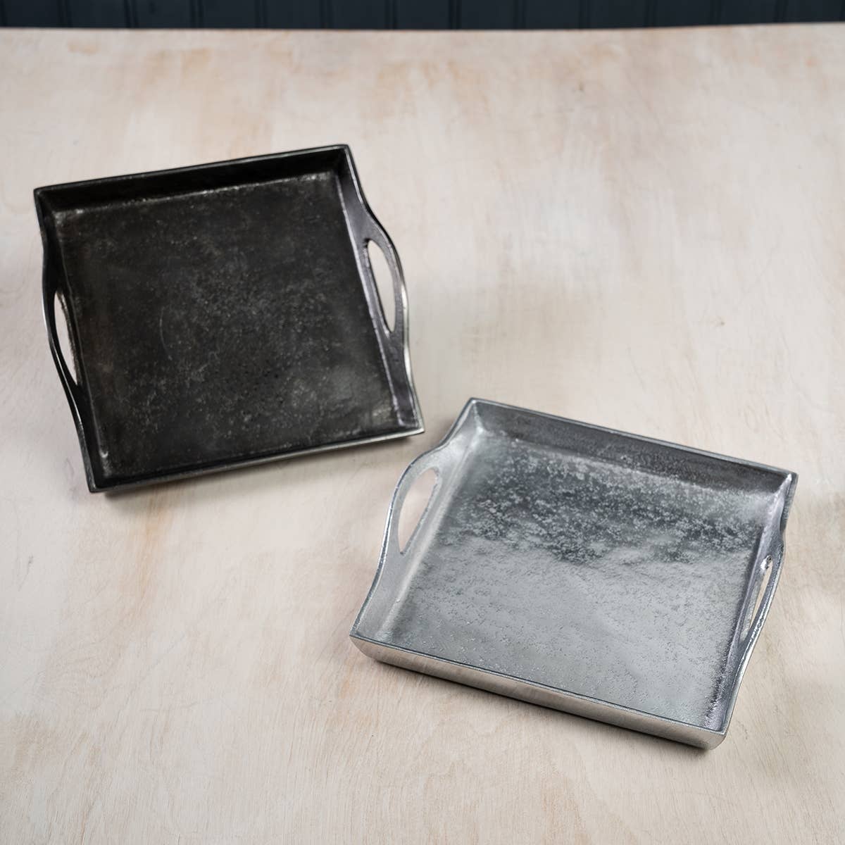 Textured Square Handle Tray