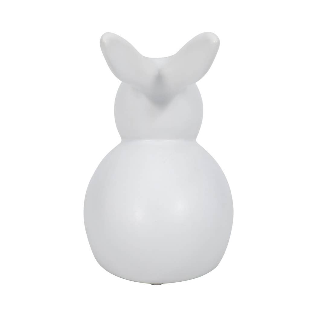 Decorative Figurine - White Ceramic Smooth Bunny, 7 in.