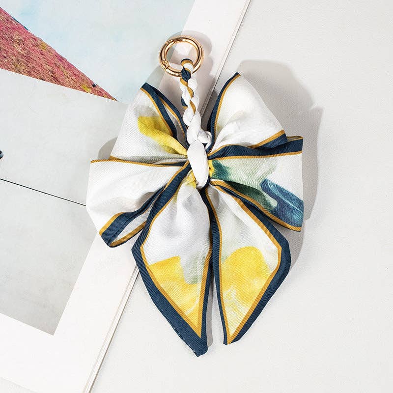 Vintage Print Satin Bow Bag Charms DP25D677