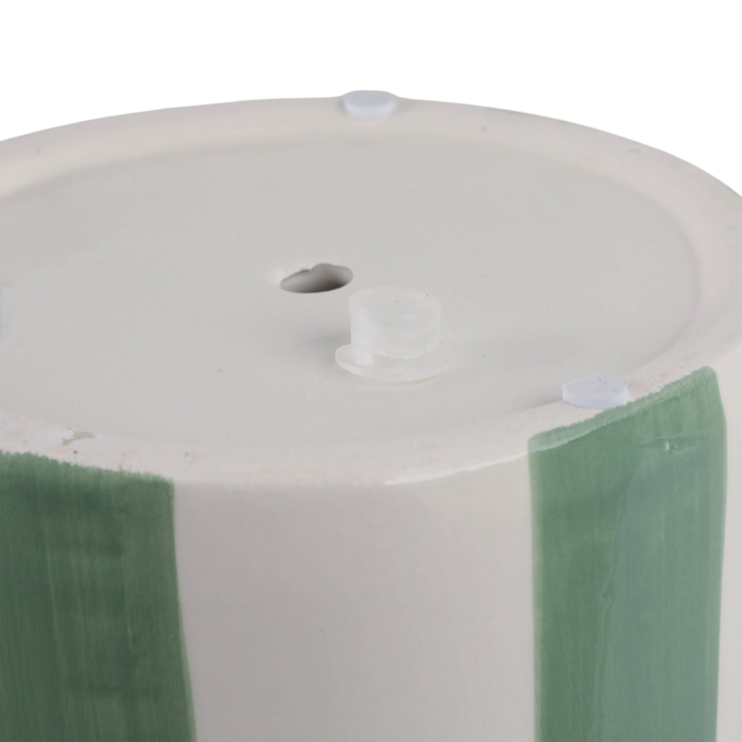 Planters - Green/White Ceramic Striped, 6/8 in.