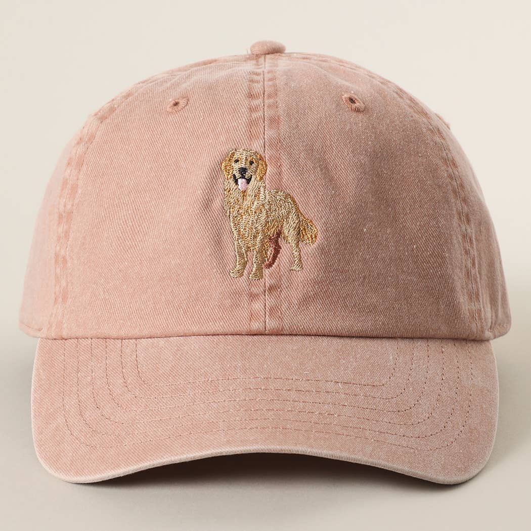 Golden Retriever Embroidered Pigment Dyed Baseball Cap