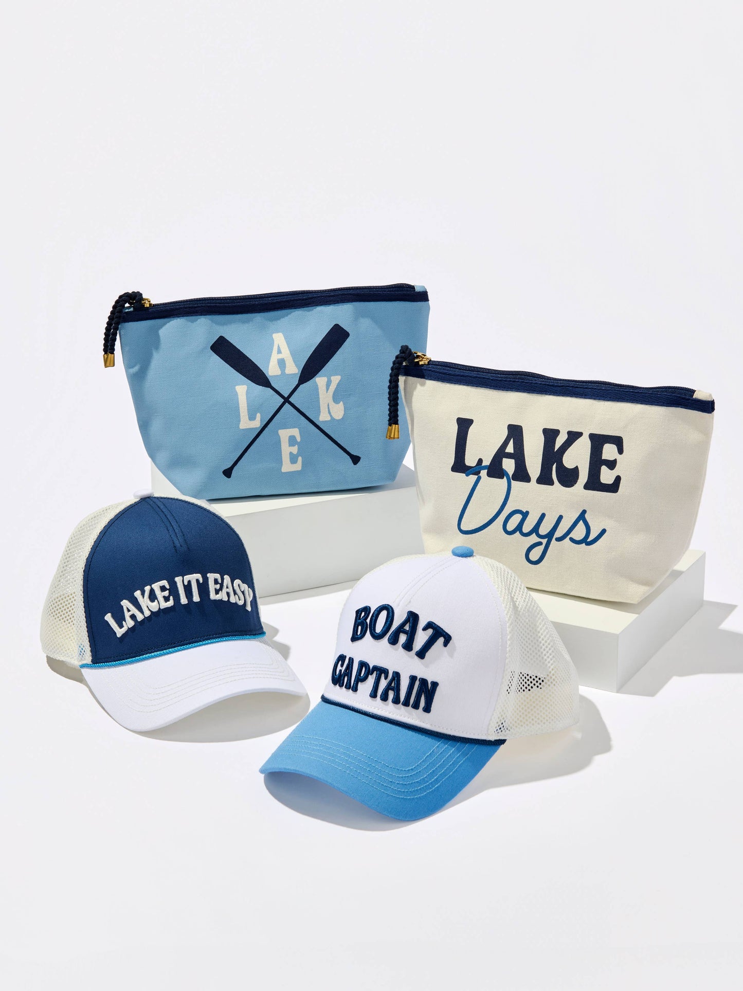 "LAKE DAYS" ZIP POUCH,IVORY