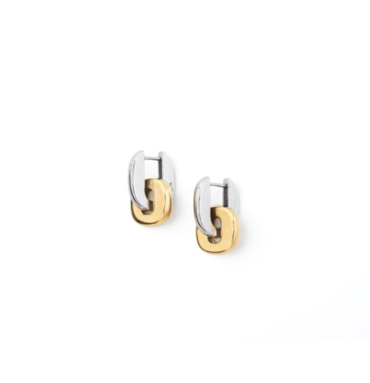 Mixed Metal 2 in 1 Chain Earring