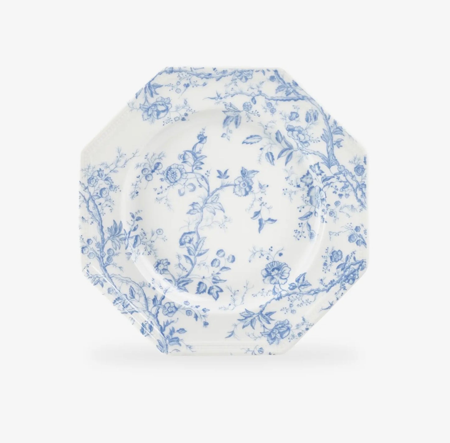 Blue Rose Octagonal Dessert Plate 7.5”