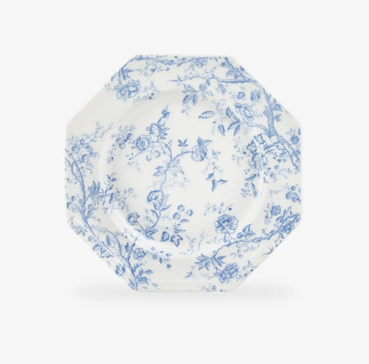 Blue Rose Octagonal Dessert Plate 7.5”