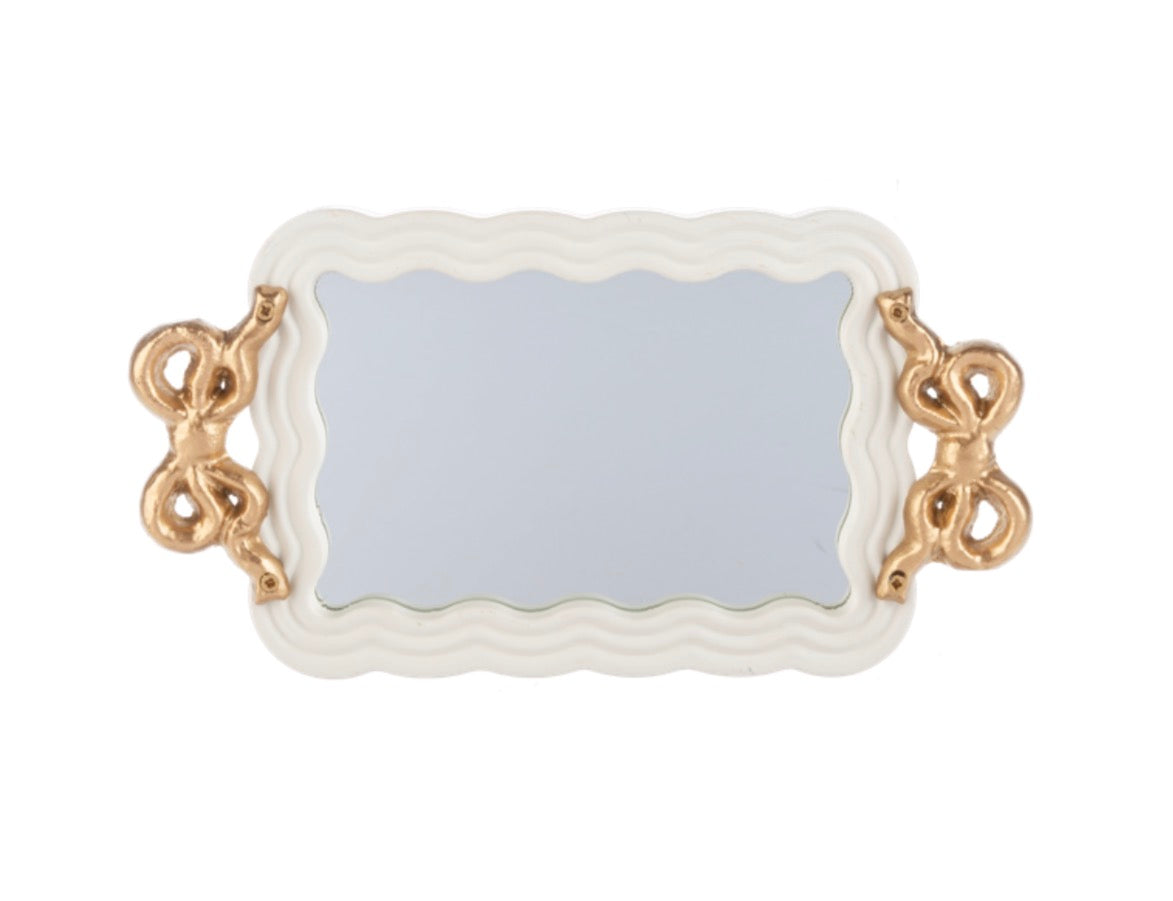 Mirror Bow Tray - White