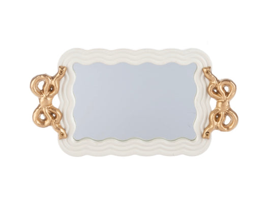 Mirror Bow Tray - White