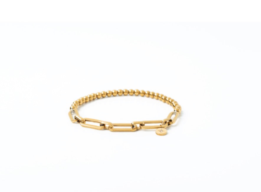 4mm Stretch & Chain Bracelet - Meralora