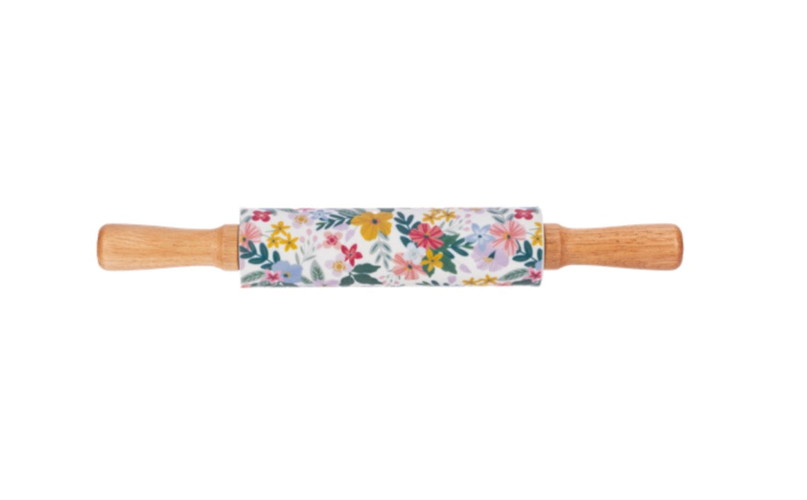 Floral Rolling Pin - White