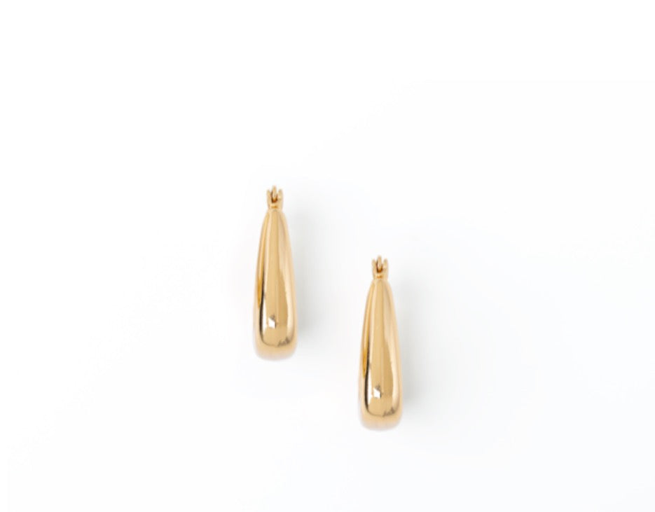 Gold Triangle Hoop Earring