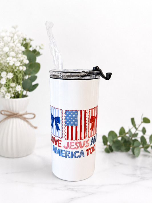 Love Jesus & America Too 4-in-1 Can Cooler