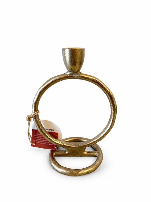 Gold Hammered Candle Holder