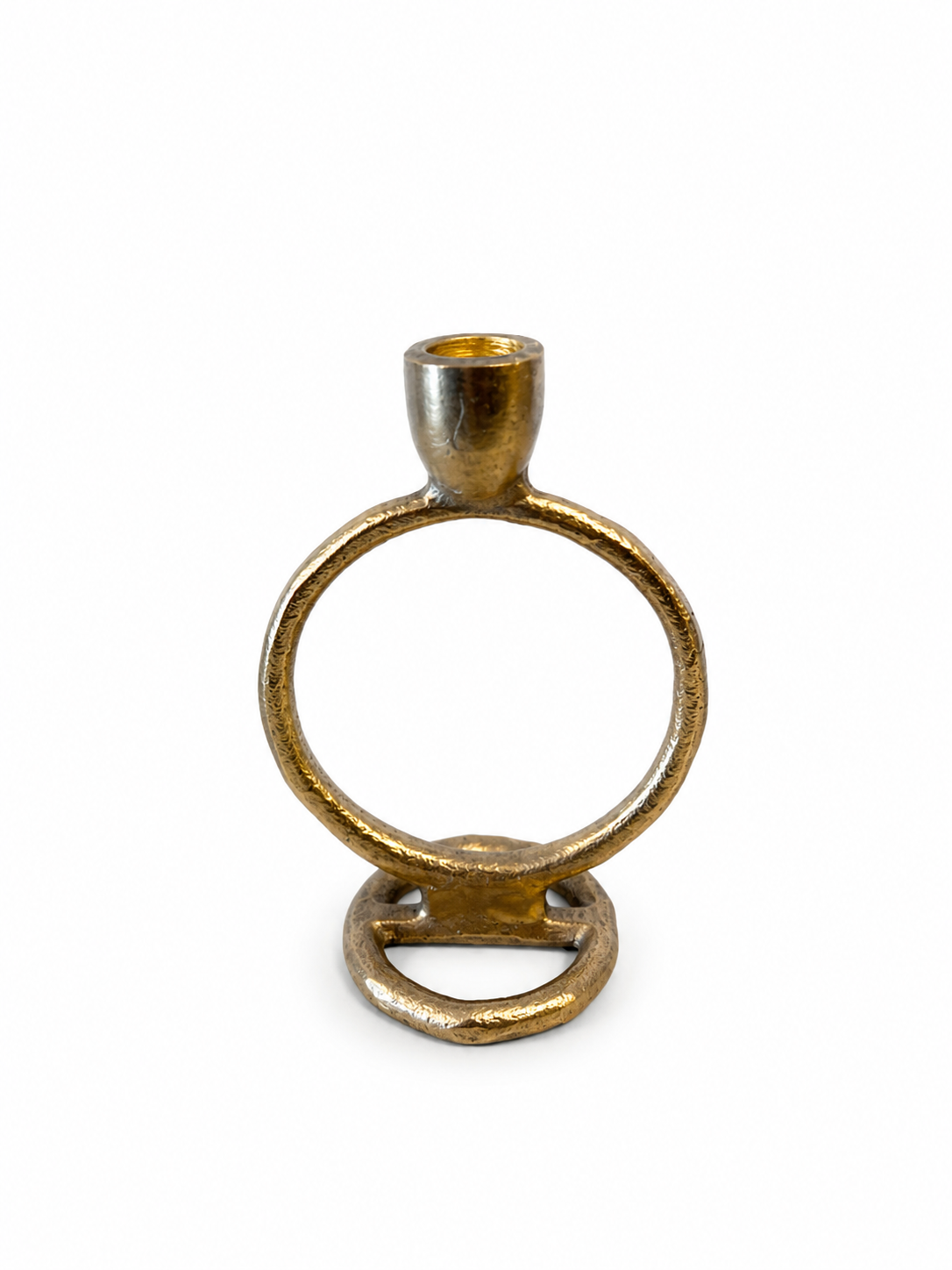 Gold Hammered Candle Holder