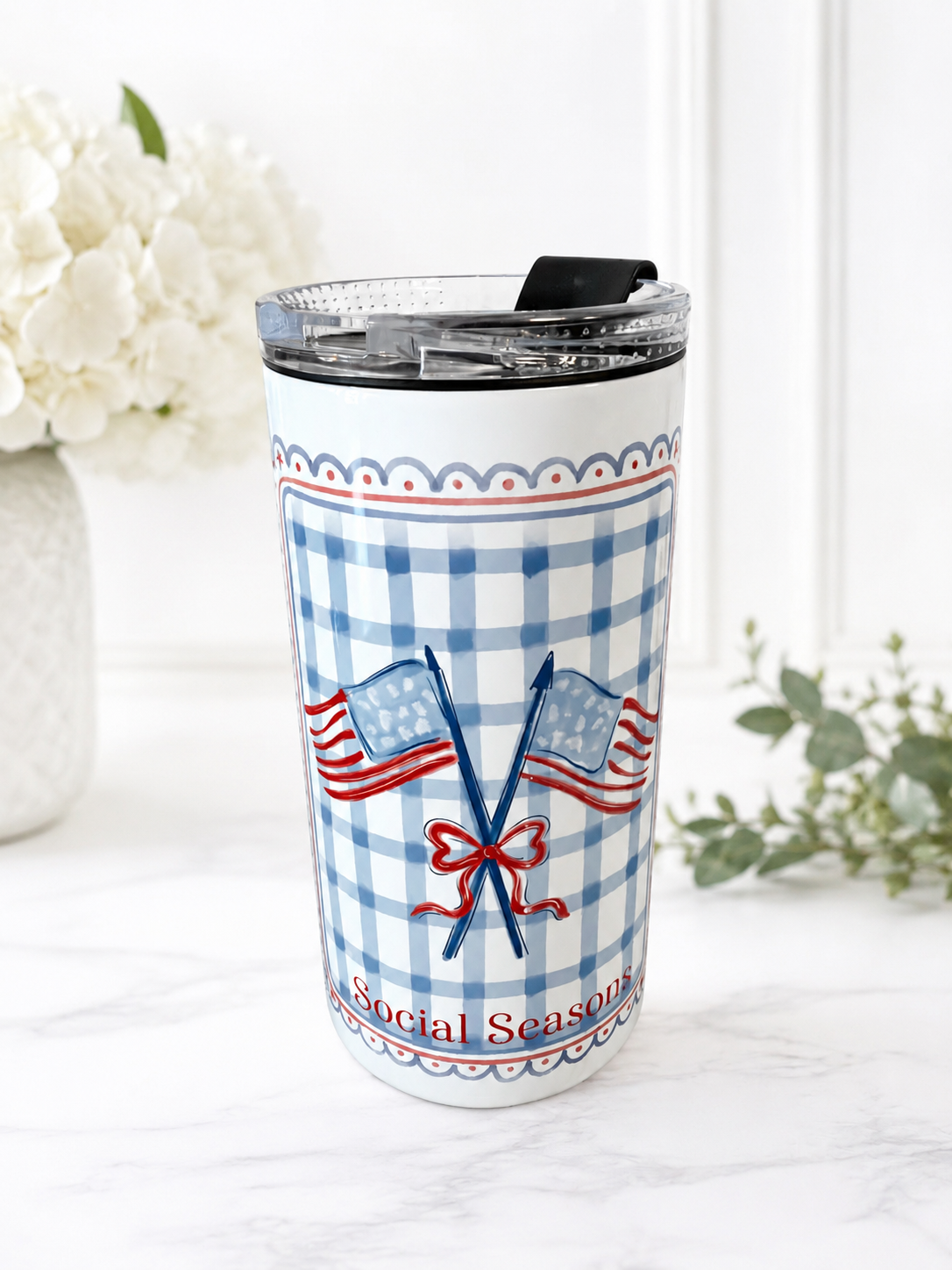 Liberty Gingham 4-in-1 Can Cooler