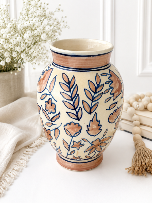 Terracotta Bloom Ceramic Vase