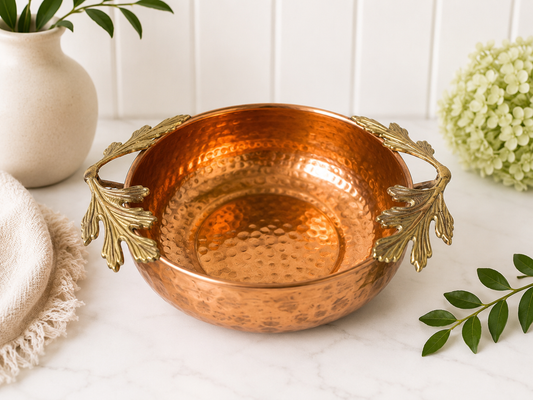 Heritage Copper Leaf Serving Bowl